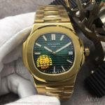AAA Swiss Patek Philippe Nautilus 5711 All Gold Case Green Dial 40 MM 9015 Watch For Sale
